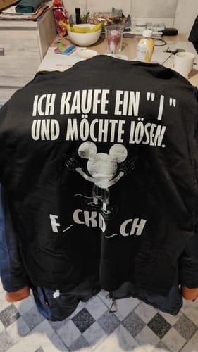 Customer photo review of ICH KAUFE EIN " I " MAUS Rückendruck Unisex T-Shirt