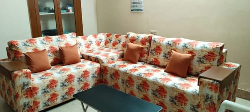 Customer photo review of Orange Tie And Die Elastic Sofa Slipcovers