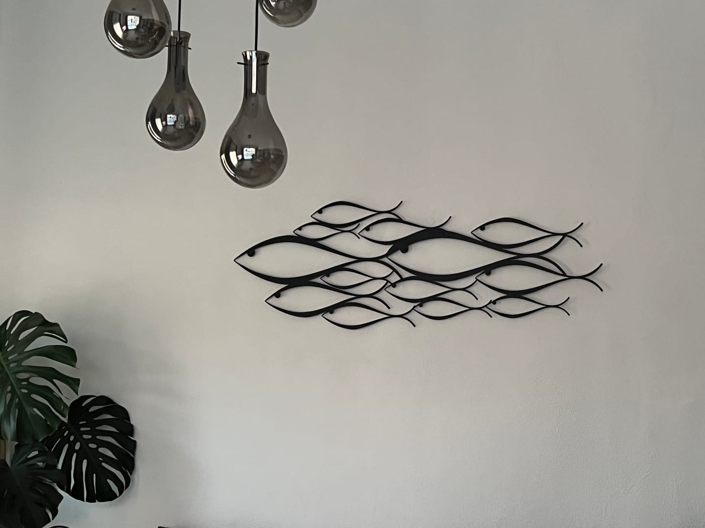 Customer photo review of School Of Fish Metal Duvar Dekoru