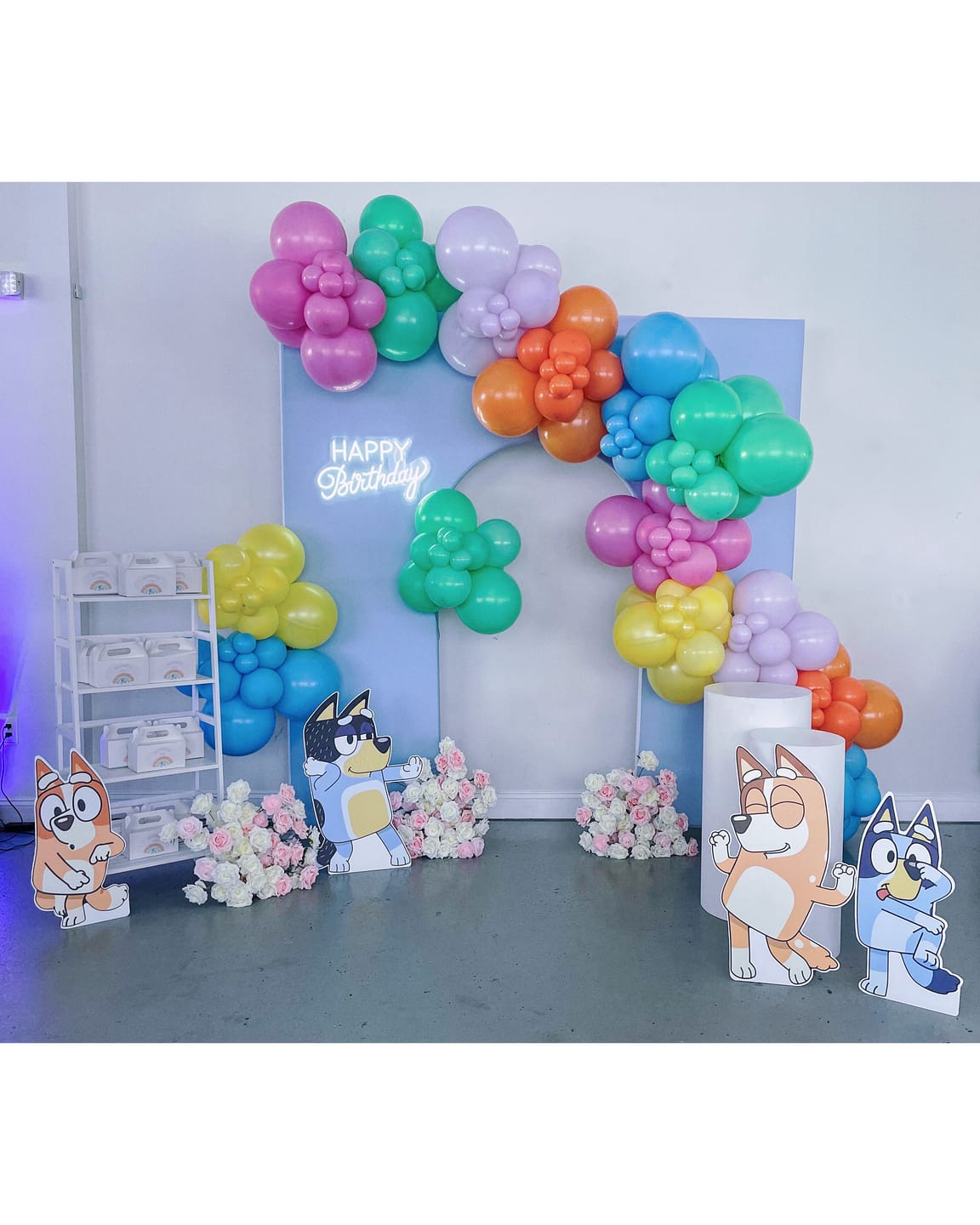 Customer photo review of 7.5x7.5ft Birthday Party Flower Arch Frame Welcome Stand Door