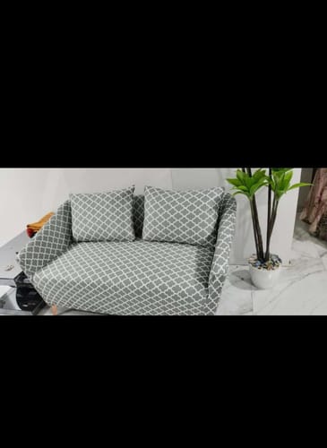 Customer photo review of Grey Diamond Elastic Sofa Slipcovers