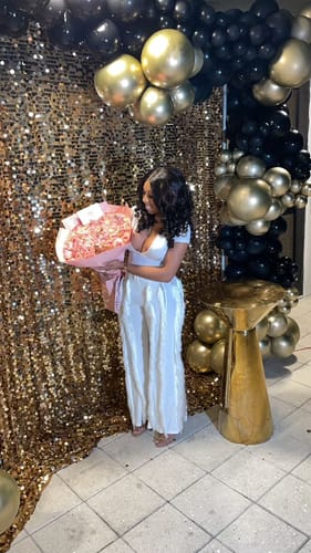 Customer photo review of Red Deluxe Rose Bouquet - Valentines