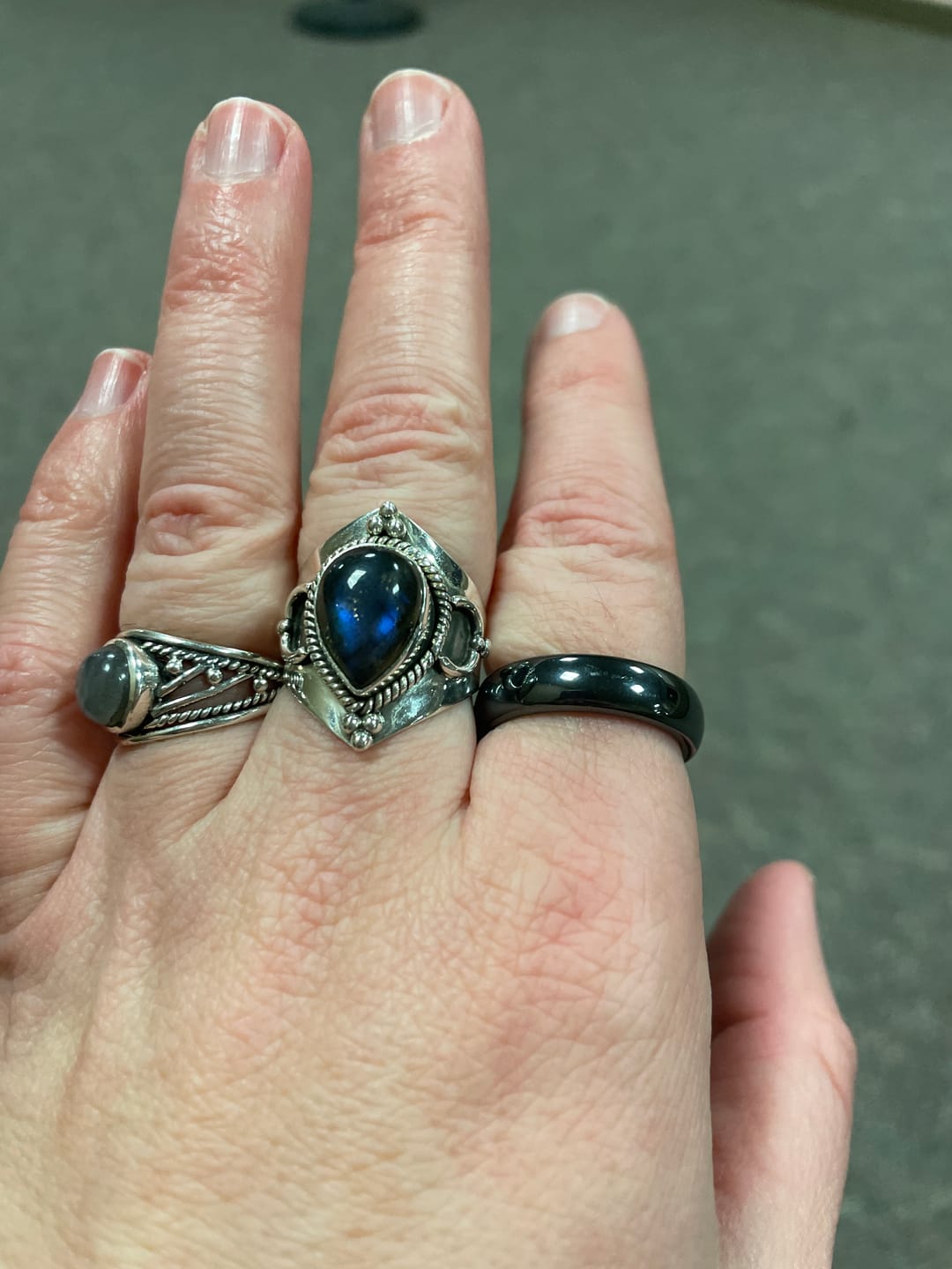 Customer photo review of Teardrop Labradorite Ring Sterling Silver