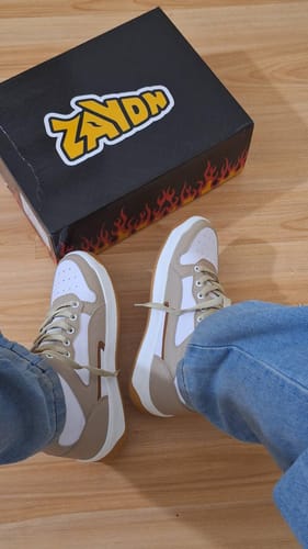 Customer photo review of GALAXY Beige Brown Men's High Top sneaker