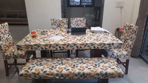 Customer photo review of Autumn Breeze Elastic Table Chair Covers