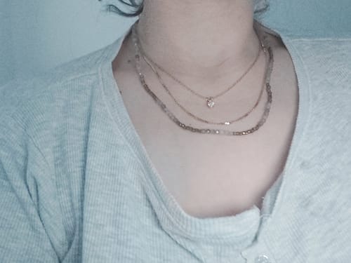 Customer photo review of שרשרת לברדורייט עדינה