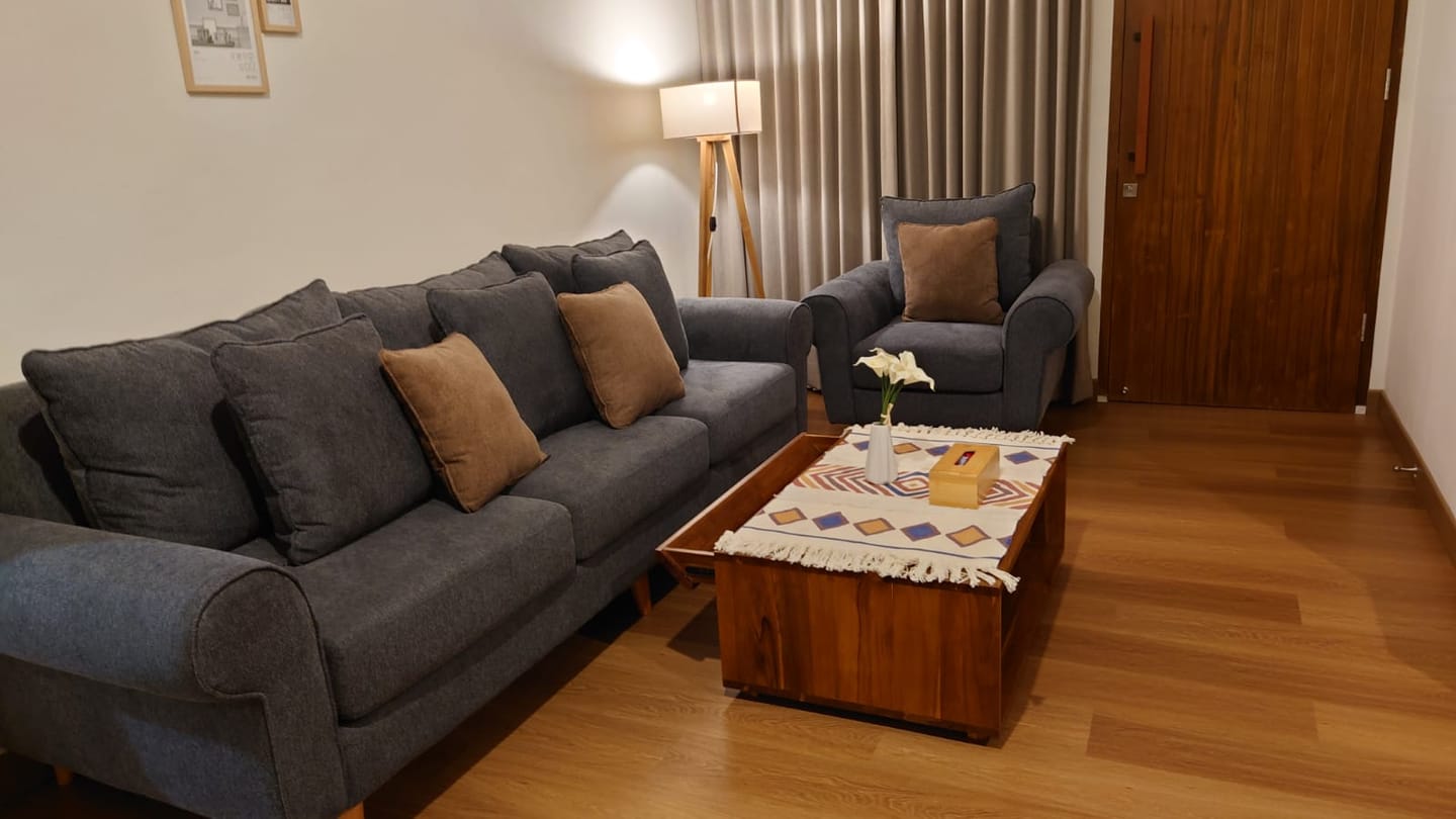 Customer photo review of Timeless Teak Coffee Table with Seamless Storage