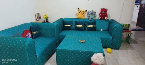 Customer photo review of Luxurious Capitone Elastic Sofa Slipcover