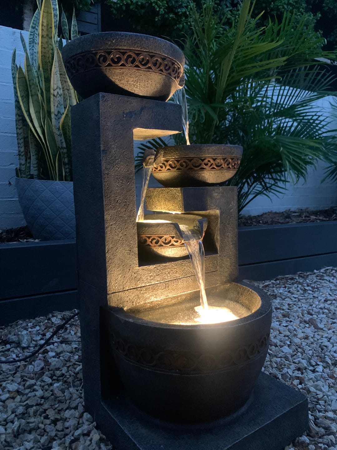 Customer photo review of Casana 4-Tier Cascading Bowls Fountain - 85cm