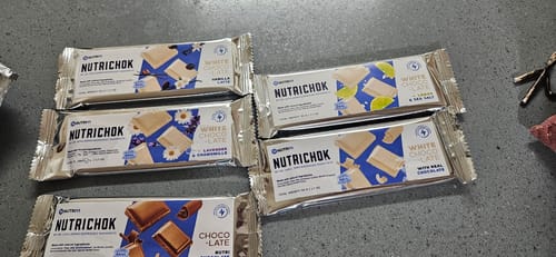 Customer photo review of Nutrichok - White Chocolate Bars Variety Pack - Limited Edition