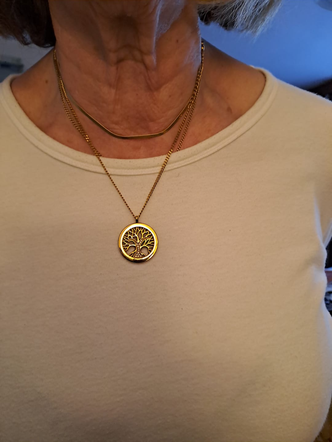 Customer photo review of Collar personalizado Árbol de la Vida con circonitas