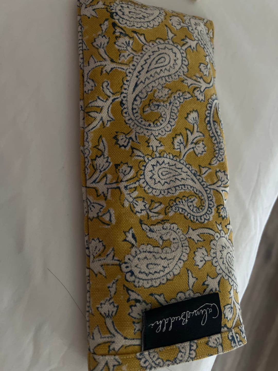 Customer photo review of Scented Eye Pillow - Mustard Paisley