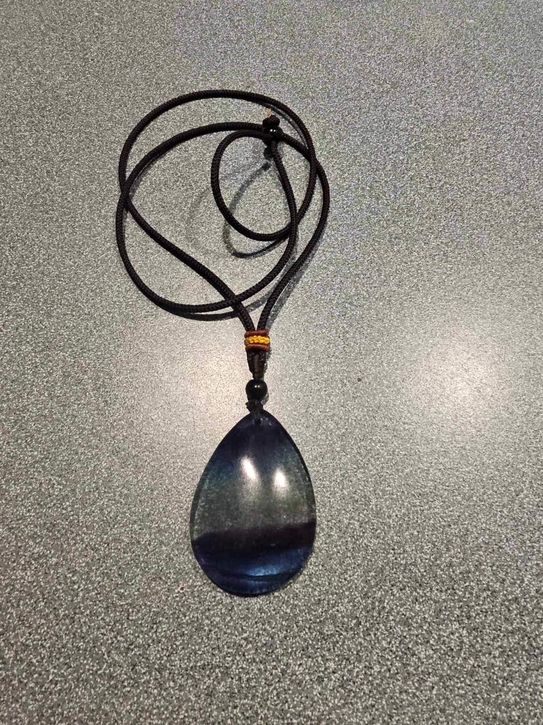 Customer photo review of Natural Fluorite Water Drop Necklace