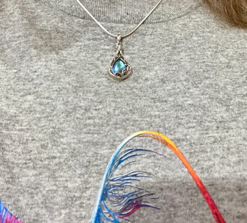 Customer photo review of Silver Moonstone Keepsake Urn Necklace