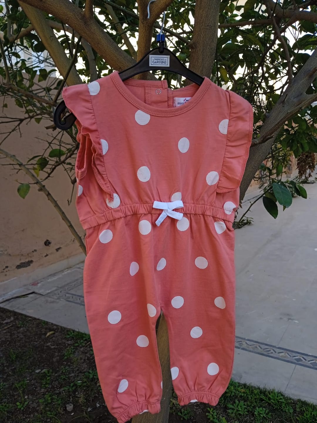 Customer photo review of Girls Fashion All Over Polka Dots Printed Soft Cotton Frill Jumpsuit