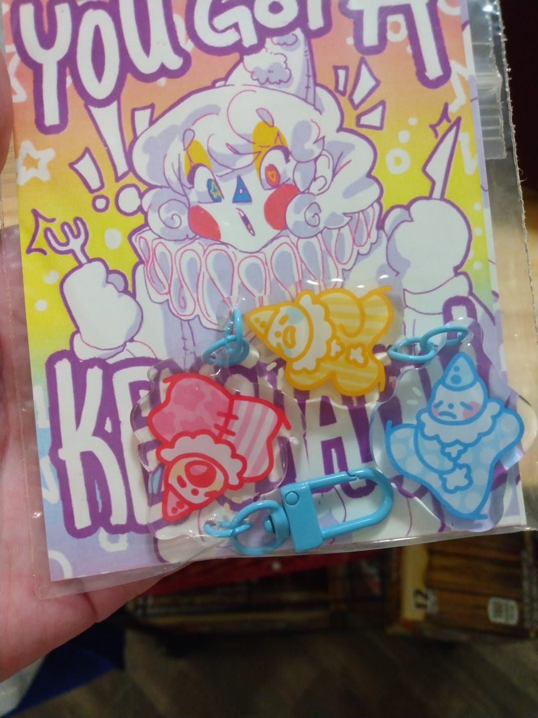 Customer photo review of Cute Lil Clown Dangling Keychain