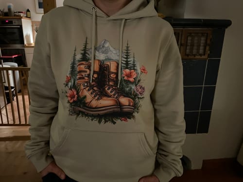 Customer photo review of Boots  - Bio Unisex Hoodie (PREMIUM)
