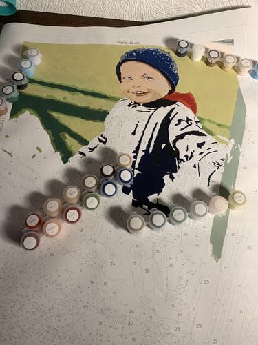 Customer photo review of Paint By Number eget billede med hurtig levering