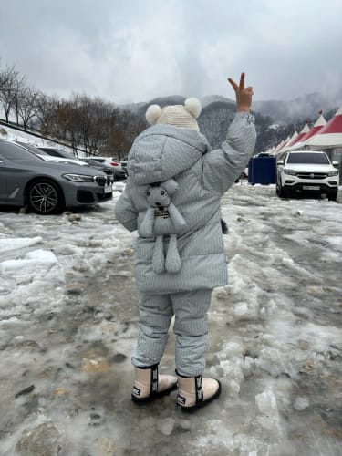 Customer photo review of Puffer Snowsuit Jacket & Jumpsuit