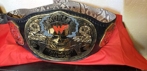 Customer photo review of Smoking Skull Championship Belt (24k gold)