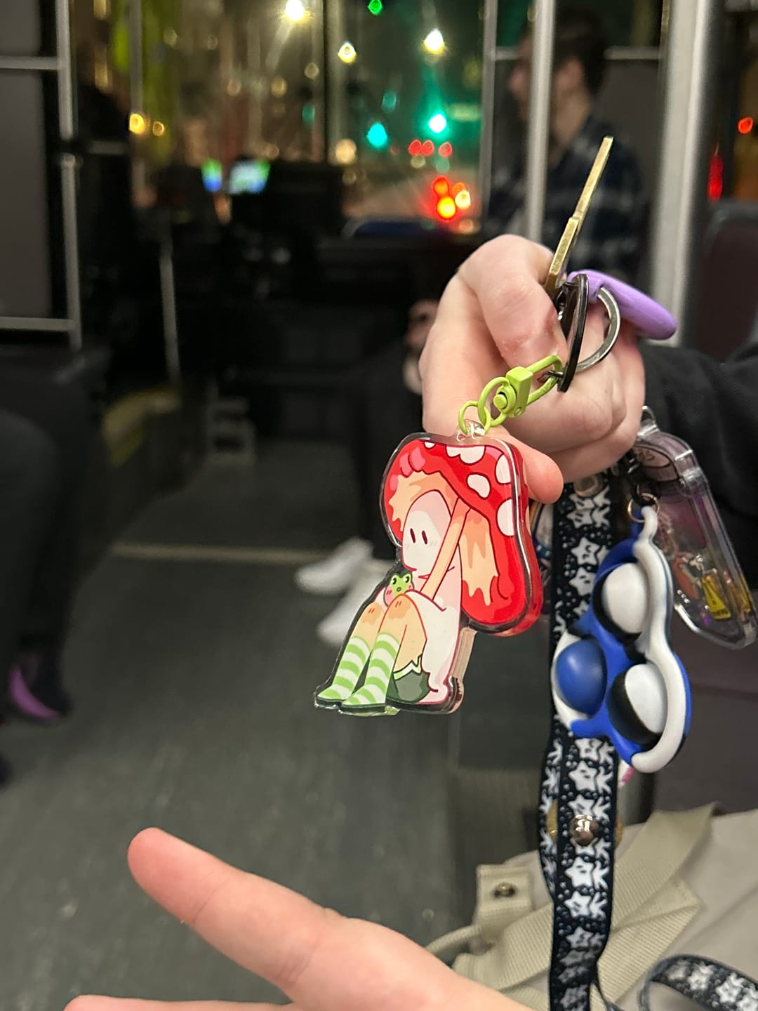 Customer photo review of Mushroom Ghost Keychains