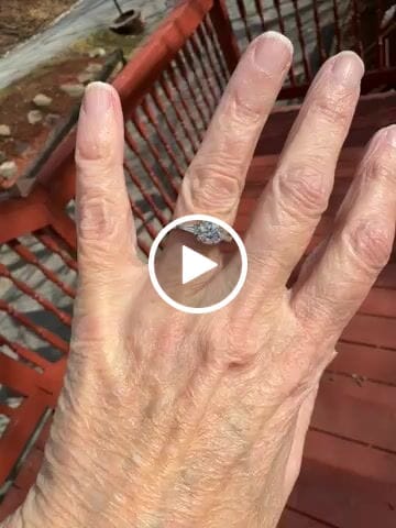 Customer video review of Three Stone Round Moissanite Tapered Baguette Engagement Ring