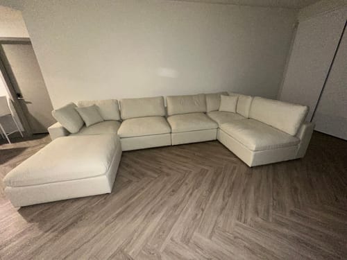 Customer photo review of SKY LINEN DELUXE PLUSH MODULAR 6 PIECE SECTIONAL
