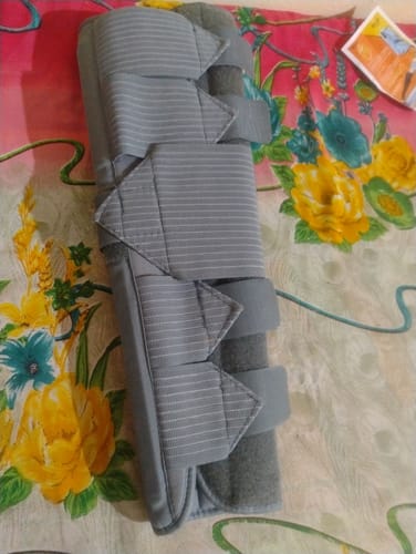 Customer photo review of Knee Brace - Long (19" Brace) | Ideal firm Knee support that limits knee motion & stabilizes the knee with mediolateral metal supports | Color - Beige