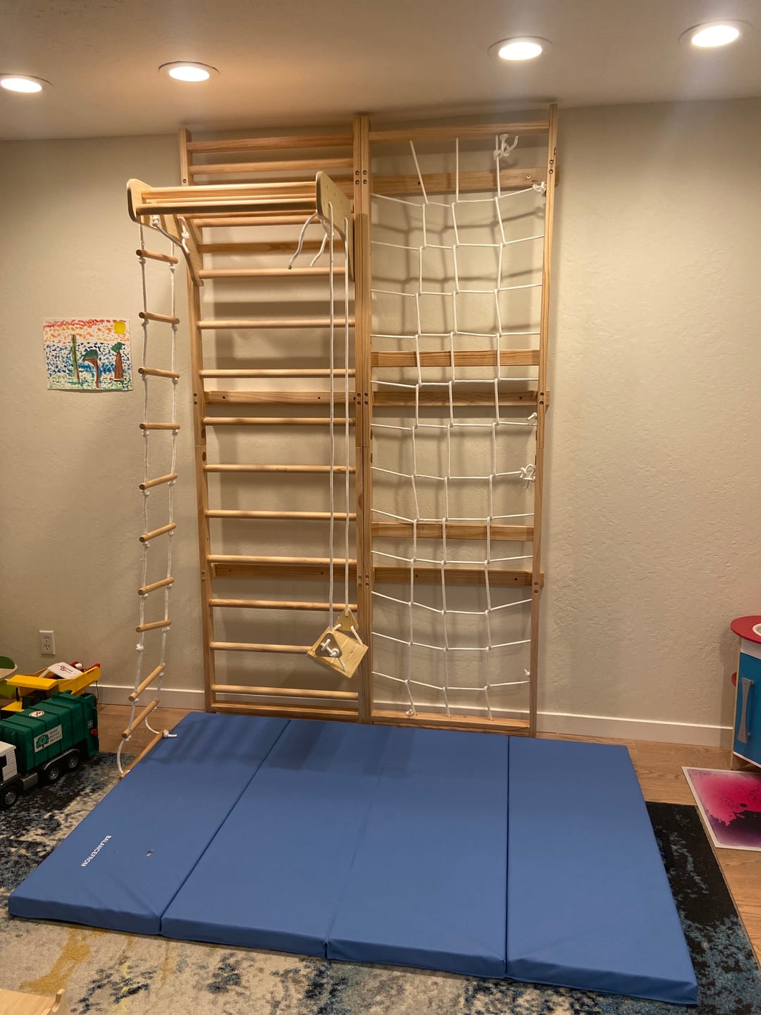 Customer photo review of Neem Swedish Wall Ladder & Indoor Wooden Climber for Kids – Home Gym Playset