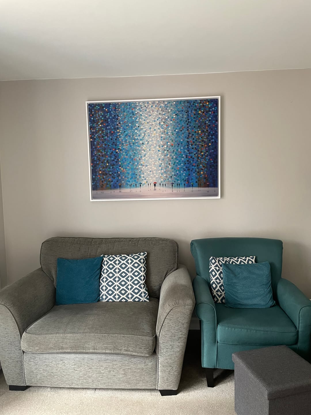 Customer photo review of Umbrellas At Night Canvas Print