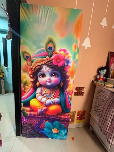 Customer photo review of Lord Gopal Krishna Door Covers