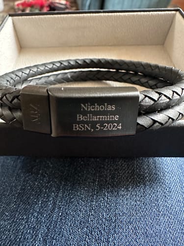 Customer photo review of Double Row Leather Bracelet