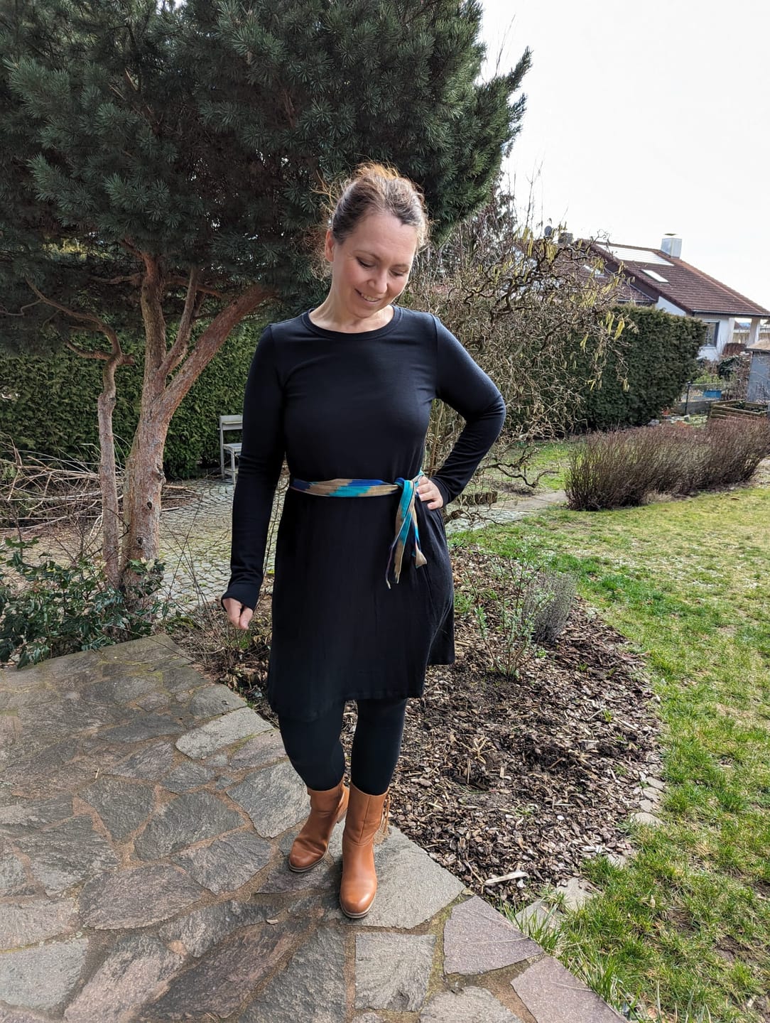 Customer photo review of NEW! Skinny IKAT Wrap Belt Symmetry