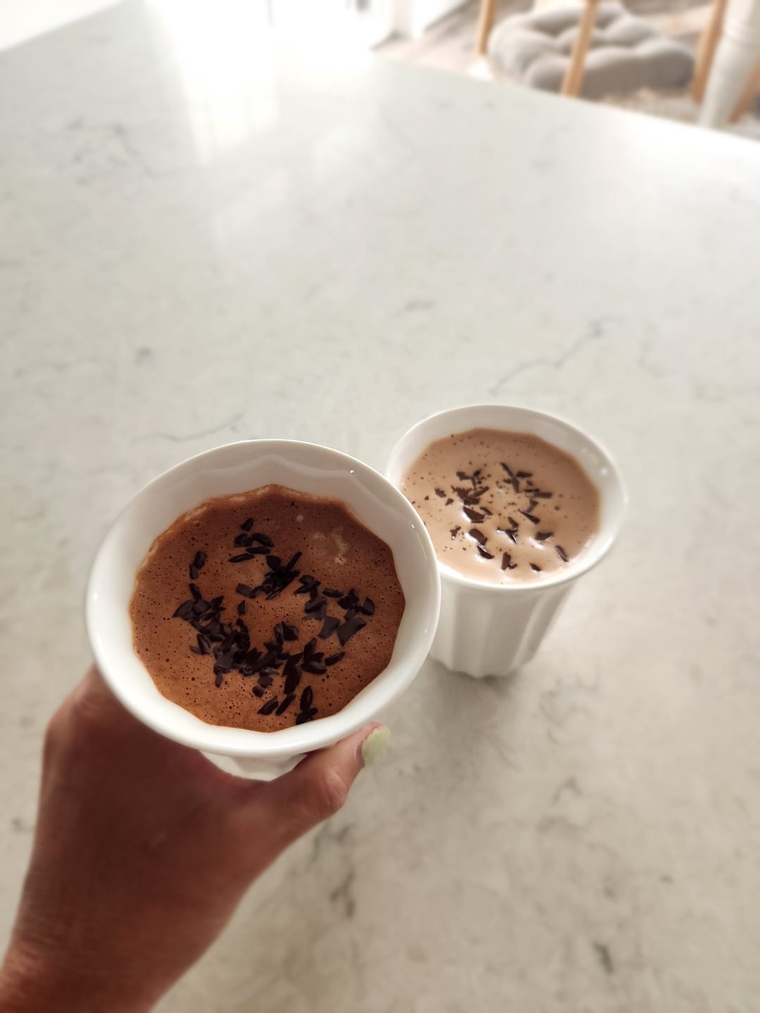 Customer photo review of Dark 85% Hot Chocolate Flakes