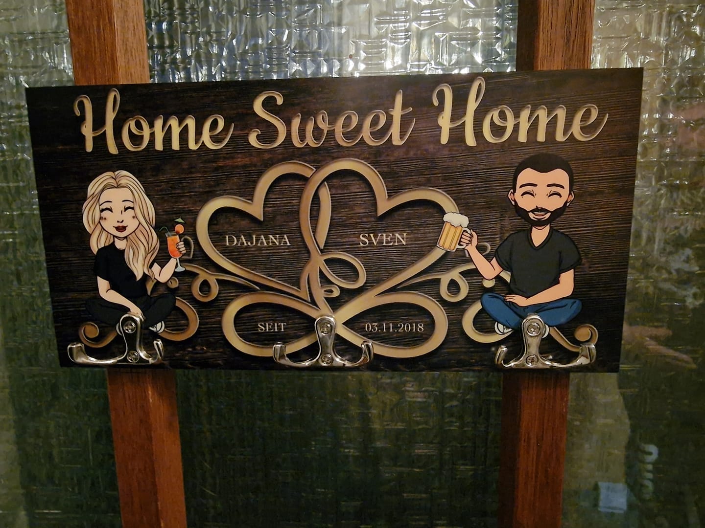 Customer photo review of Home sweet home - Paar-Schlüsselbrett