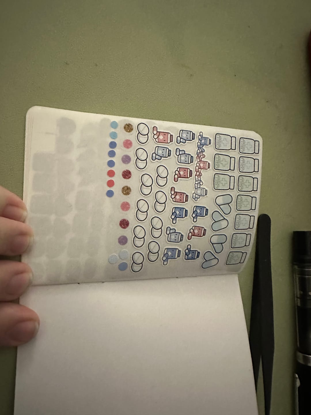 Customer photo review of Meds Planner Stickers