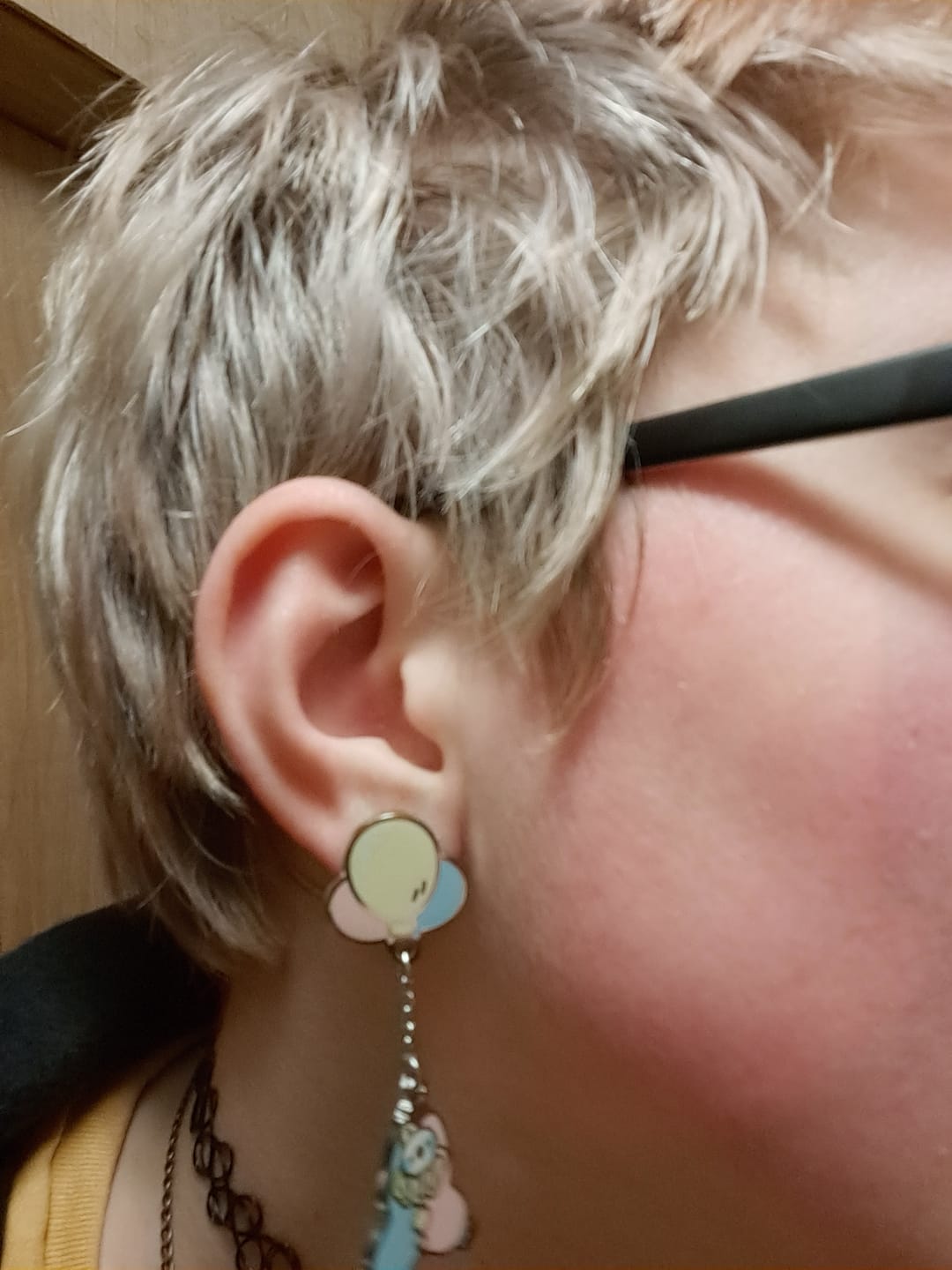 Customer photo review of Dangling Clown Earrings
