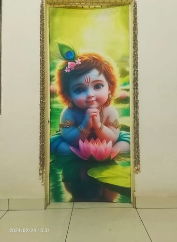 Customer photo review of Lord Gopinath Krishna Door Covers