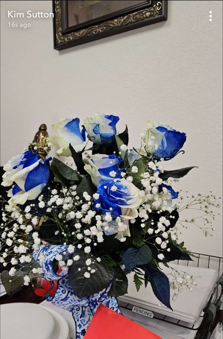 Customer photo review of Blue & White Roses