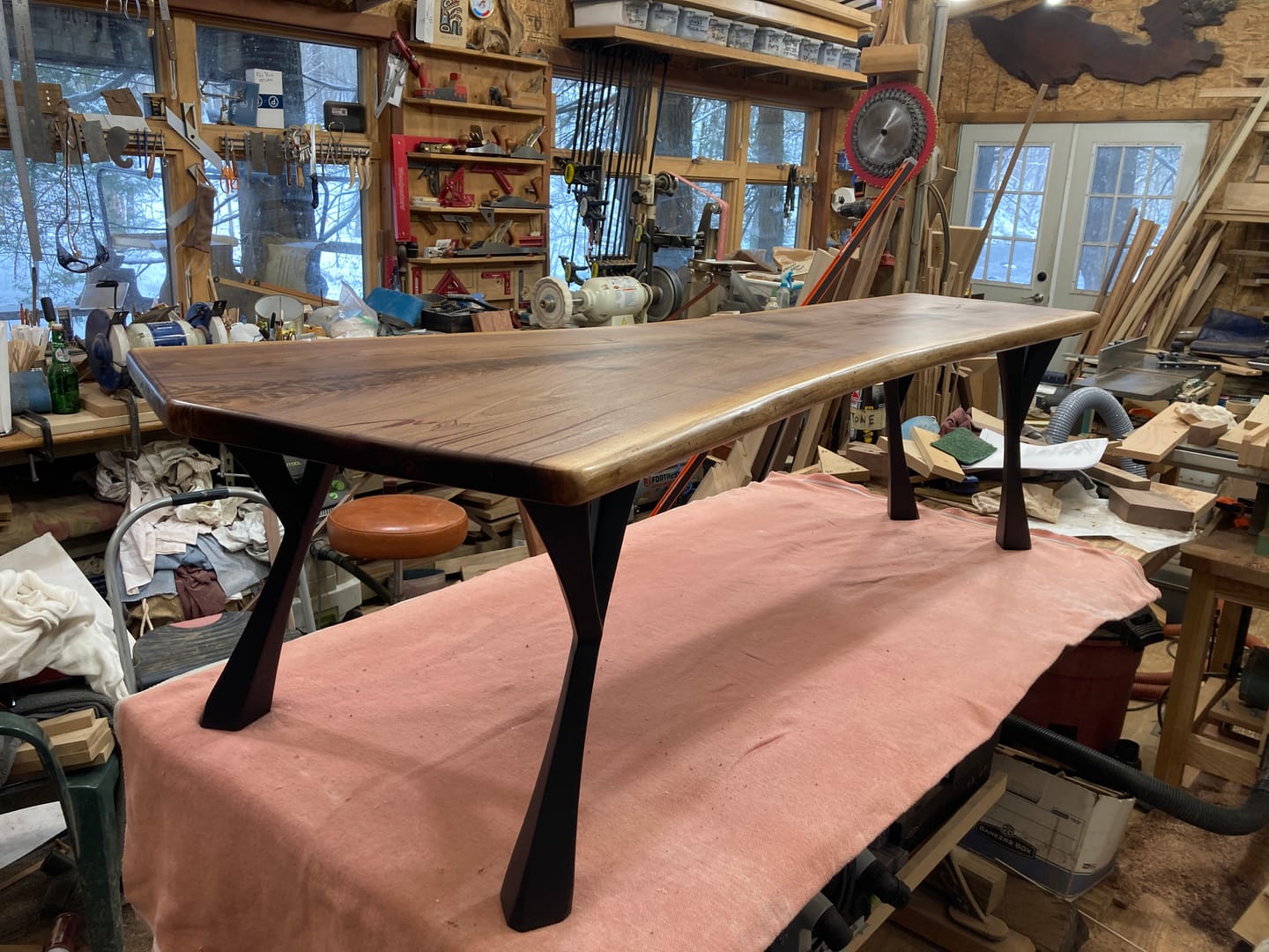 Customer photo review of Bench Legs 115 Yami 16H Industrial Metal Furniture