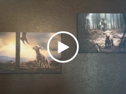 Customer video review of Lamb Looking Up at Feet of Jesus Wall Art Canvas