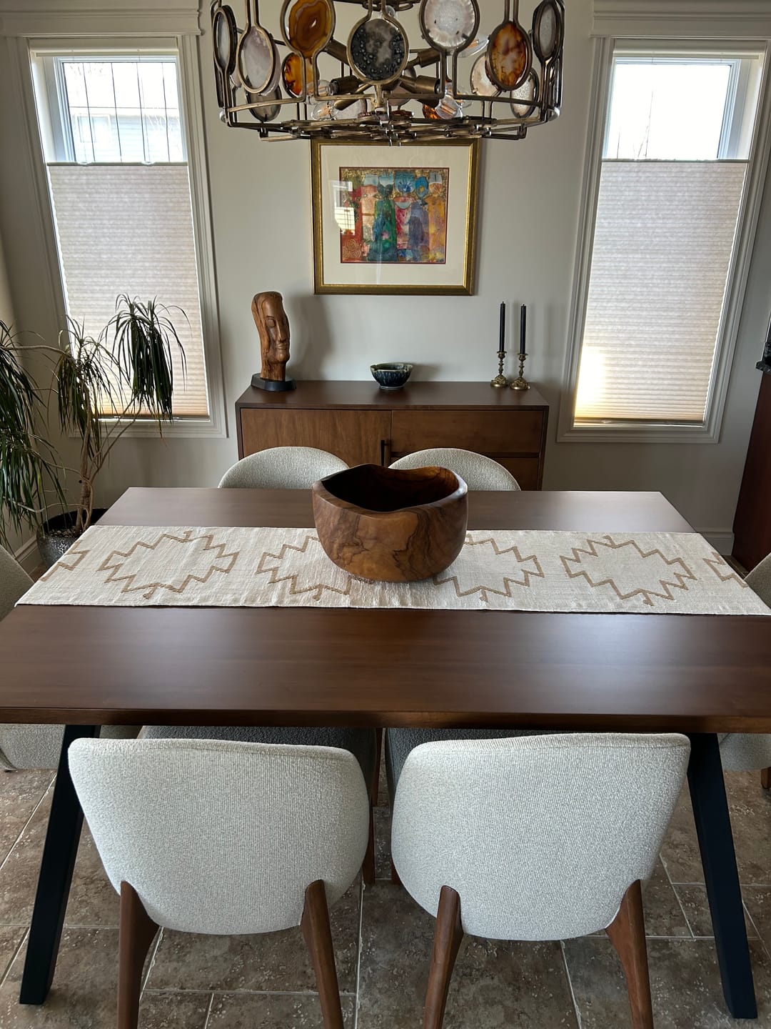 Customer photo review of Neutral Cleo Cotton Table Runner