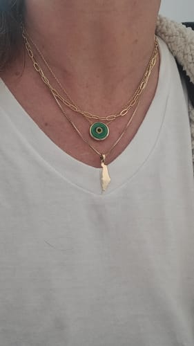 Customer photo review of Israel Map Necklace