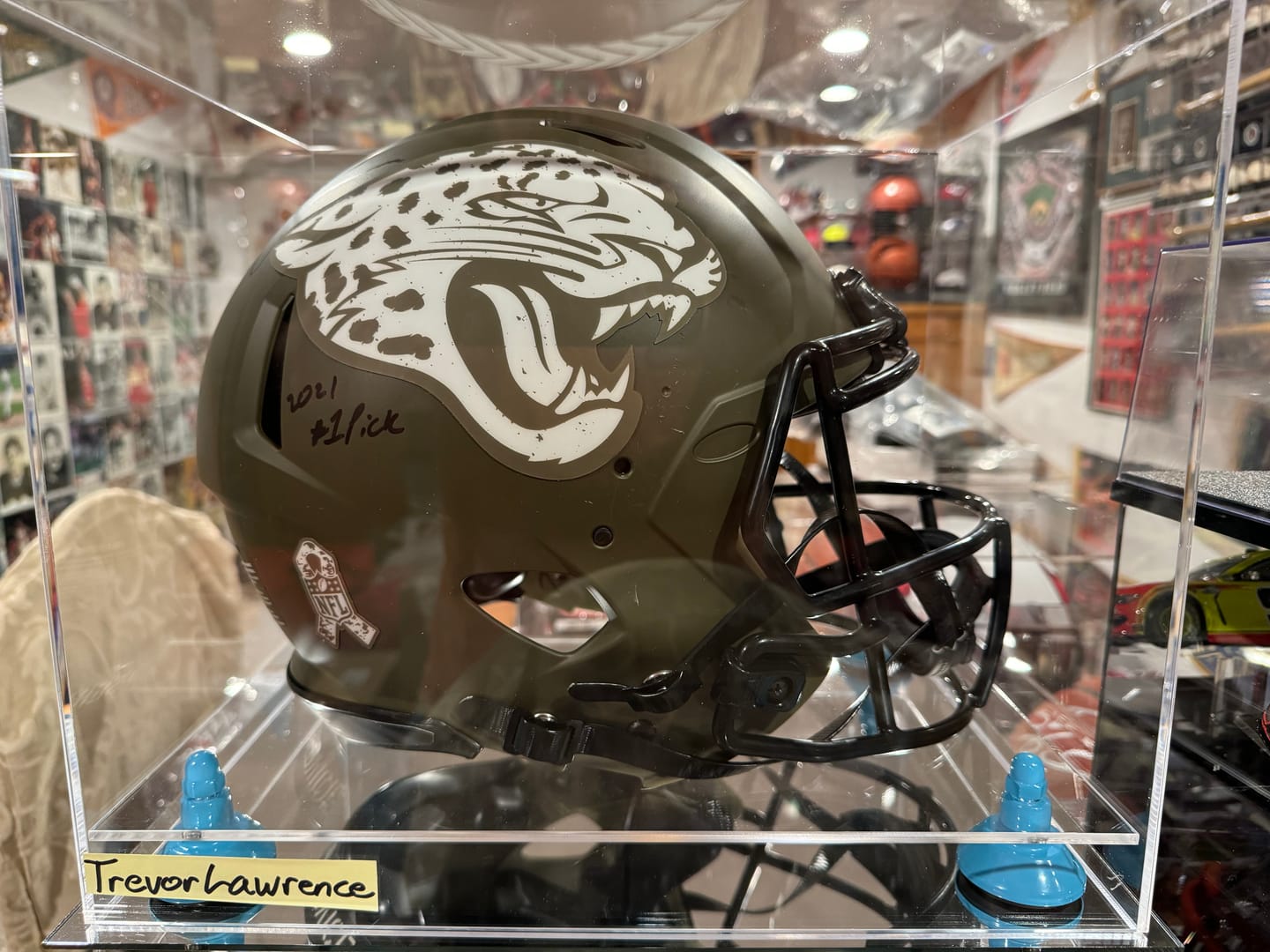 Customer photo review of Acrylic Full Size Football Helmet Display Case - Clear (V44/A002)