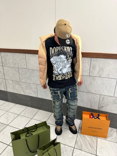 Customer photo review of TAN Collection DopeSkill T-Shirt Sorry I've Been Trappin Graphic