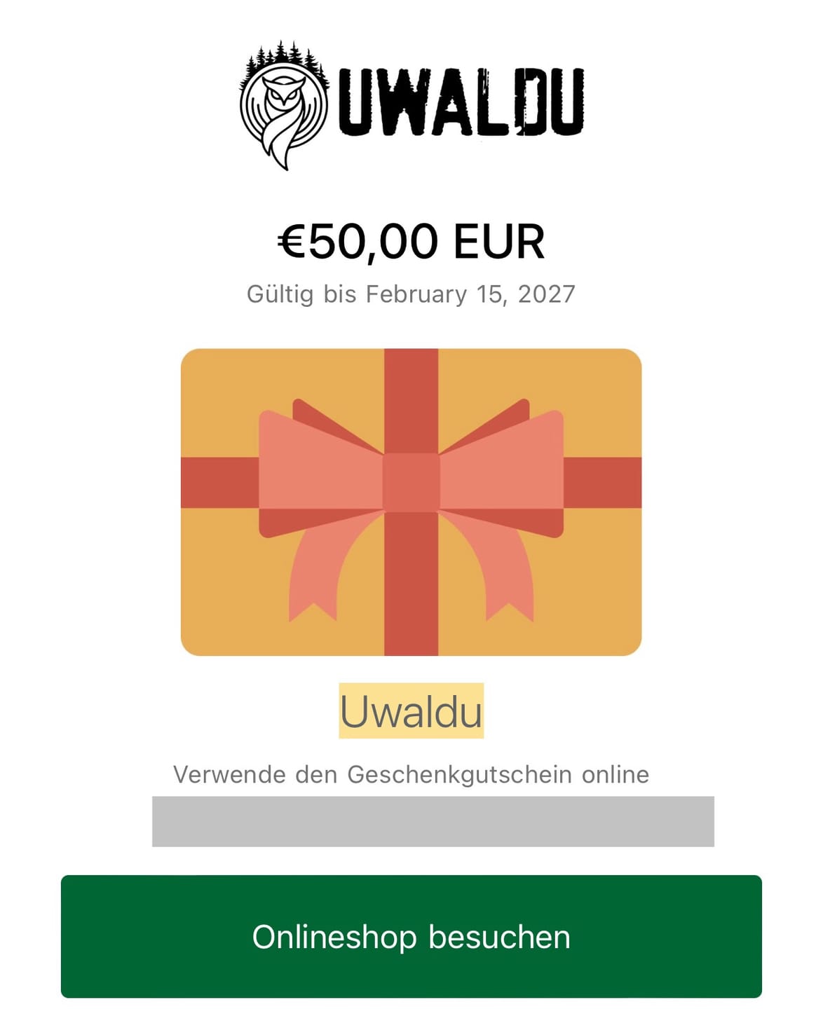 Customer photo review of 50€ Gutschein