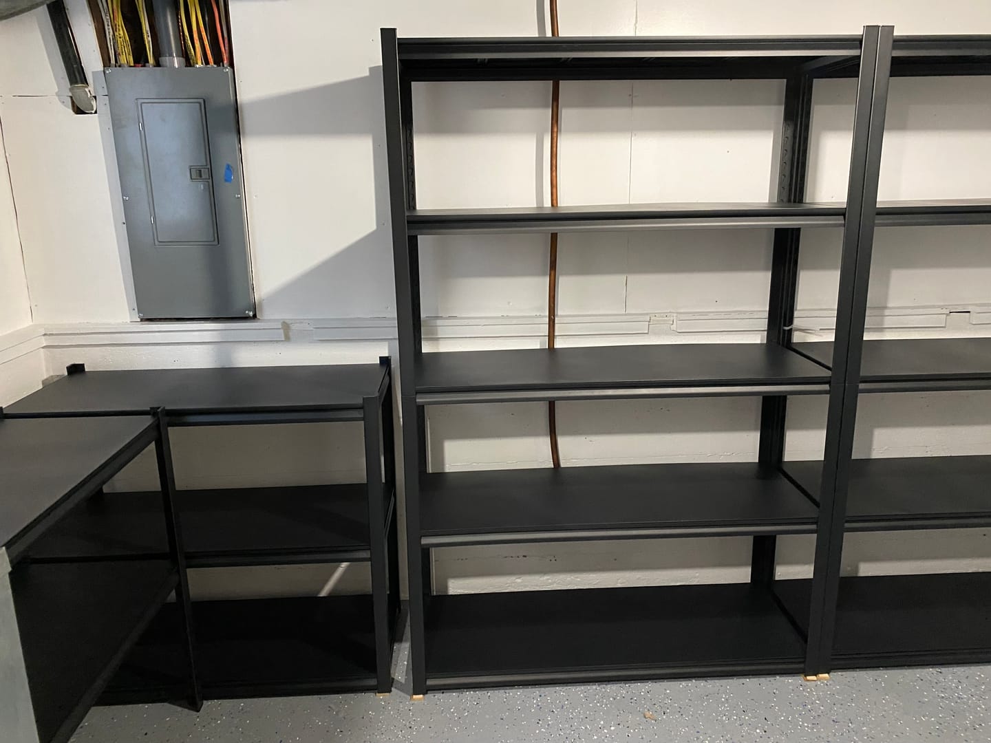 Customer photo review of REIBII 72" H Heavy Duty Garage Shelving, Adjustable Storage Shelving Basement Shelving for Warehouse