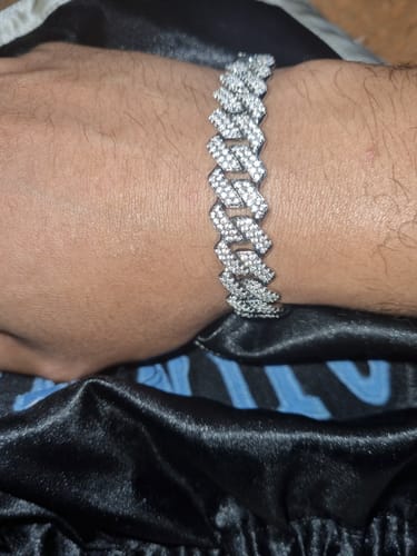 Customer photo review of Prong Link Chain (White Gold) 13mm Set