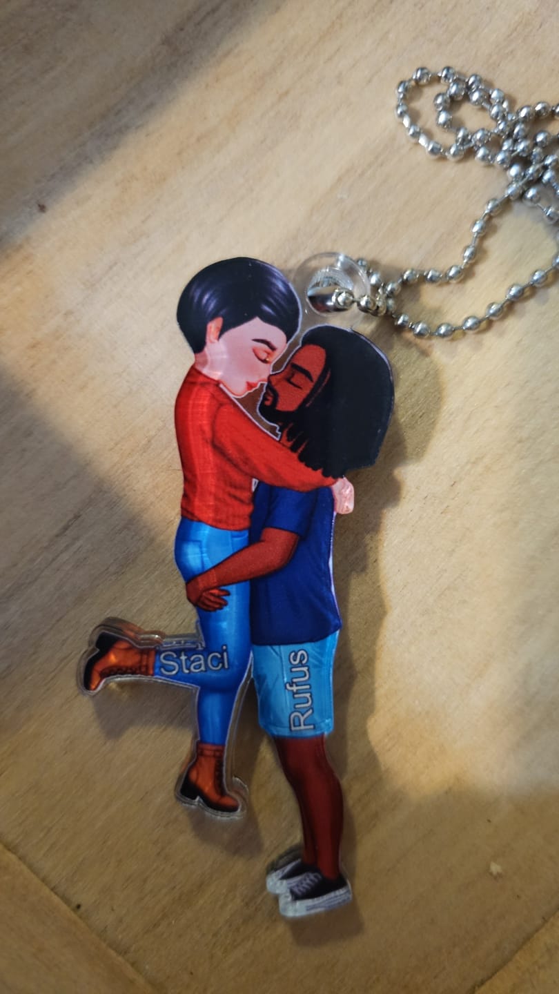 Customer photo review of Doll Couple Kissing Hugging  Personalized Ornament