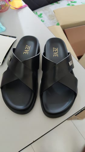 Customer photo review of Cross Strap Riliv Sandal - Black Leather